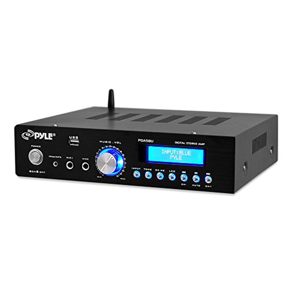 Pyle PDA5BU Bluetooth Stereo Amplifier, Compact Amp Receiver, AM/FM/USB ...